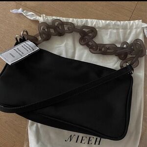 NIEEH Black Shoulder Bag with Chain Strap- Seoul, Korea